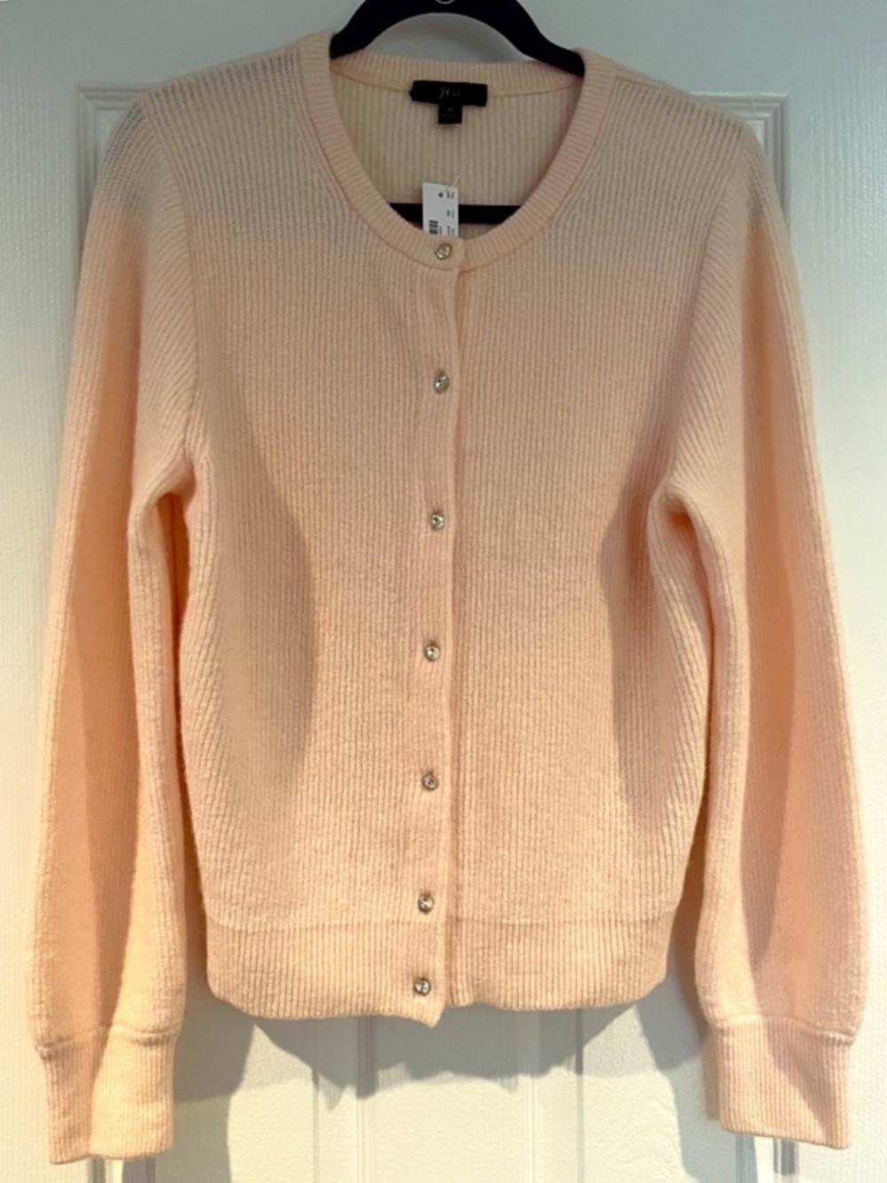 J.Crew Rhinestone Button Sweater Alpaca Merino Wool Cardigan New M